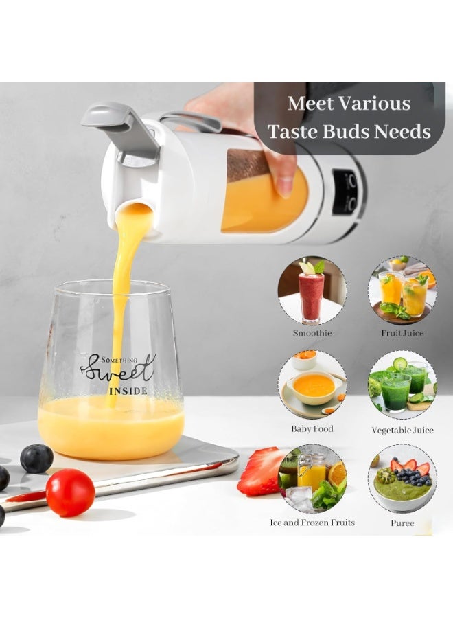 Inabyte Digital Display Portable Blender, Leak-Proof LED Screen, For Diet & Baby Food (White) - Image 2
